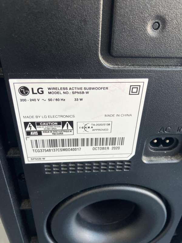 LG wireless subwoofer
