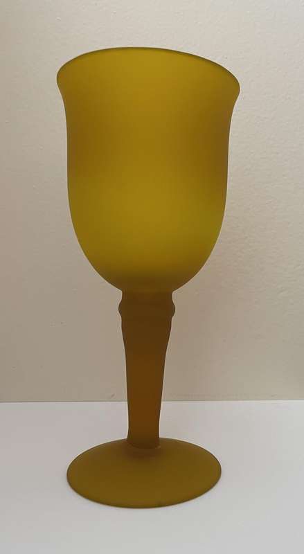 YELLOW STUDIO FROSTED GLASS GOBLET VASE