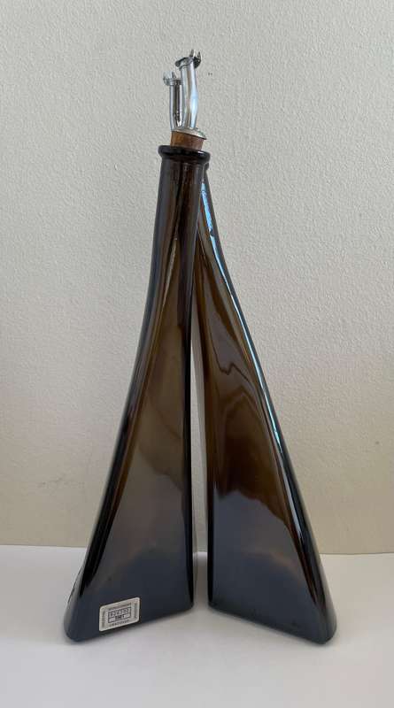 O.FREY & CO INTERLOCKING TWO GLASS PACO BERNE (SWITZERLAND) 1970 WINE BOTTLE SET