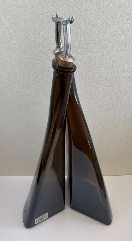 O.FREY & CO INTERLOCKING TWO GLASS PACO BERNE (SWITZERLAND) 1970 WINE BOTTLE SET