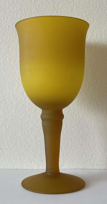 YELLOW STUDIO FROSTED GLASS GOBLET VASE