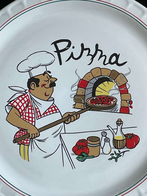 VINTAGE RETRO PIZZA SERVING PLATE 30.5CM