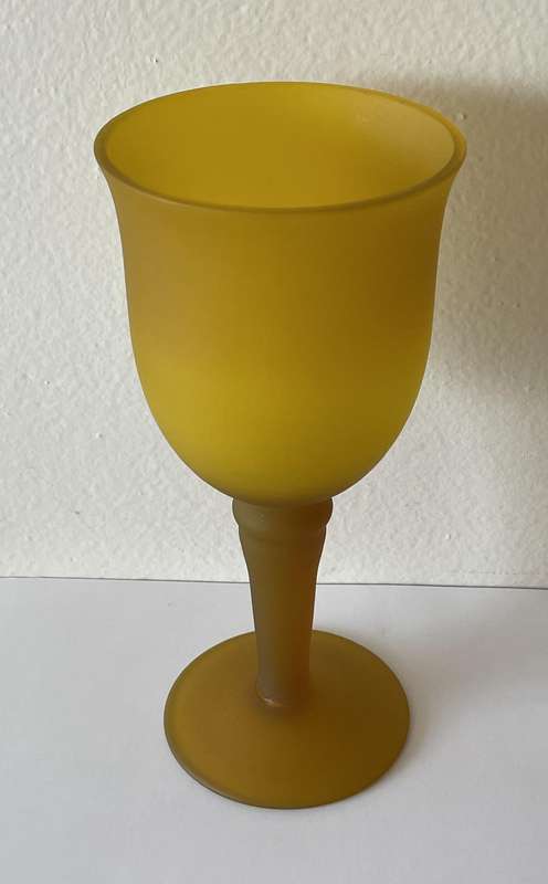 YELLOW STUDIO FROSTED GLASS GOBLET VASE