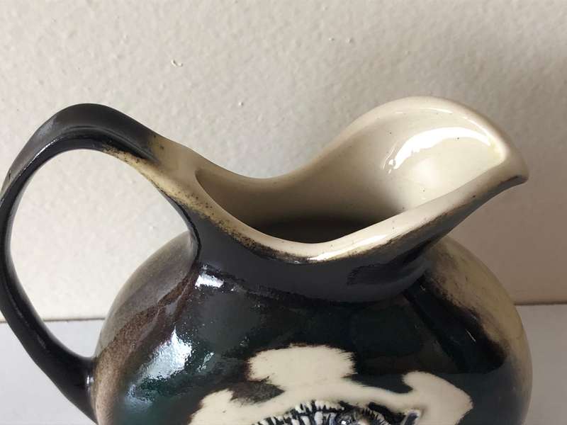 GLAZED ZEBRA CERAMIC JUG