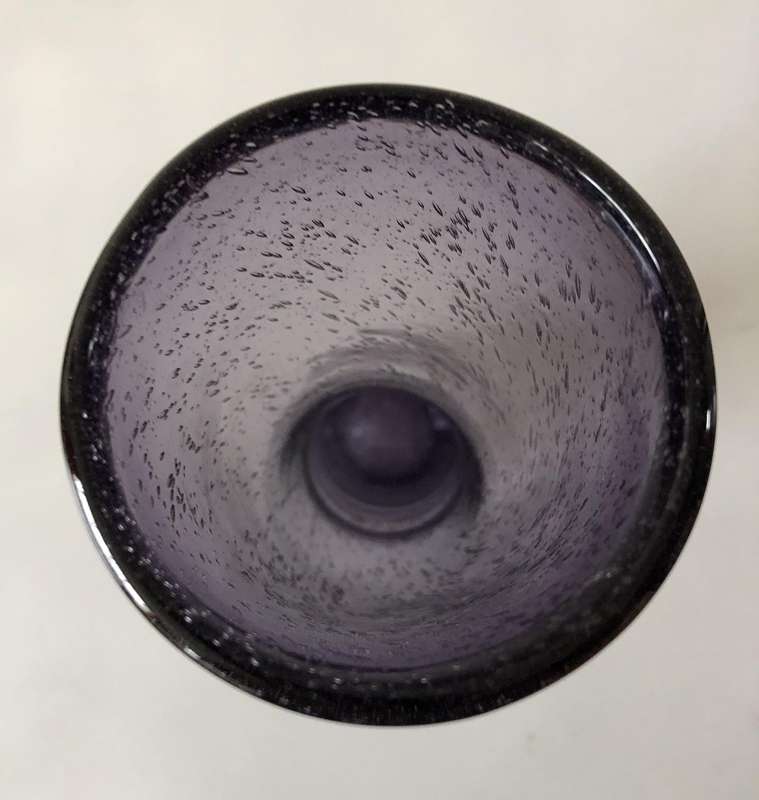 MURANO PURPLE 37.5CM HAND BLOWN CURVED GLASS VASE