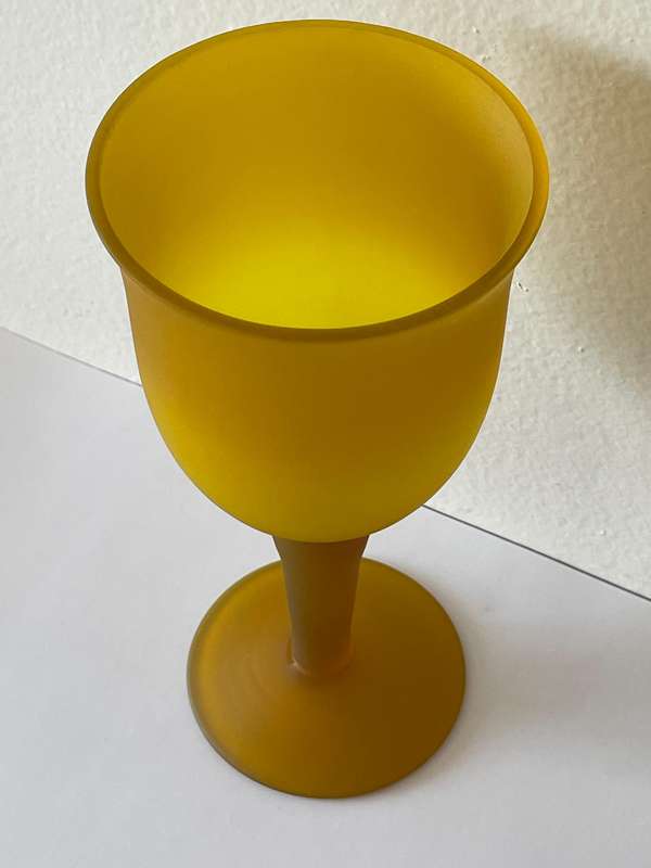 YELLOW STUDIO FROSTED GLASS GOBLET VASE