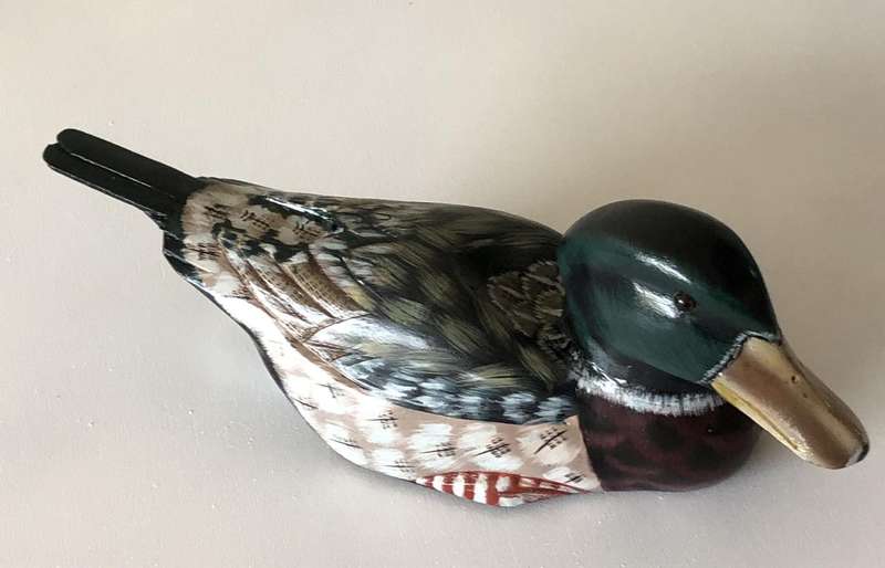 BEAUTIFUL HAND PAINTED WOODEN MALLARD LONG TAILED DUCK