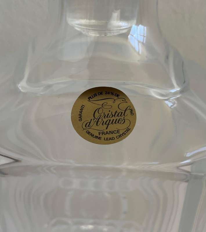 CRISTAL DARQUES - FRANCE LEAD CRYSTAL DECANTER - LABEL ATTACHED IN IMMACULATE CONDITION