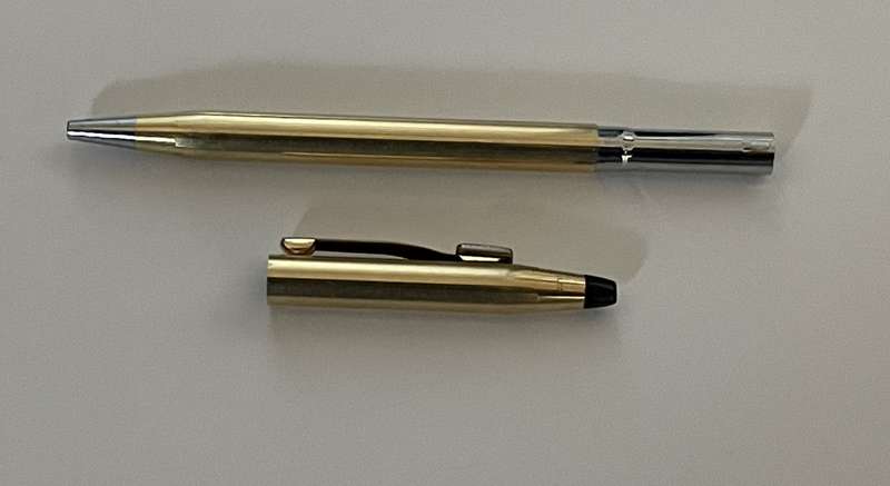 VINTAGE CROSS 1/20 12KT GOLD PLATED ROLLER BALL POINT PEN MADE IN USA
