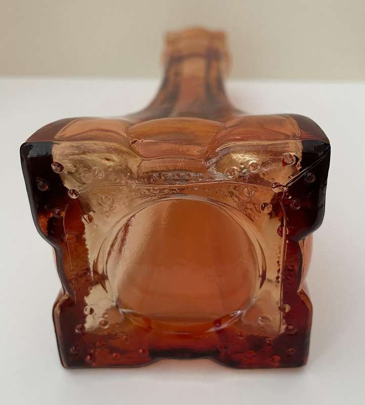 PAIR AMBER GLASS VASES IN IMMACULATE CONDITION