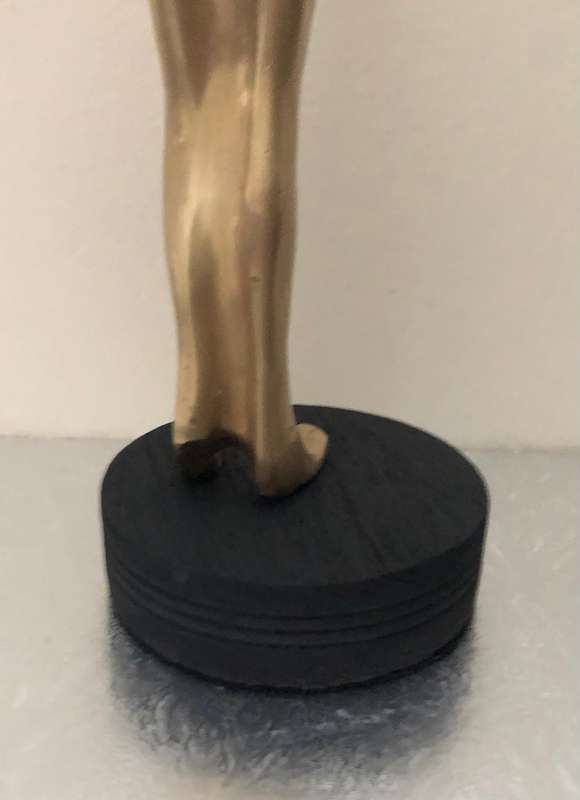 BRONZE STATUE - WATER CARRIER ON BLACK WOODEN BASE