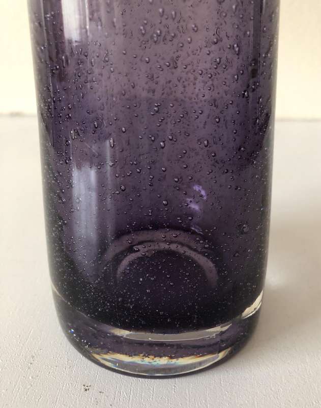 MURANO PURPLE 37.5CM HAND BLOWN CURVED GLASS VASE