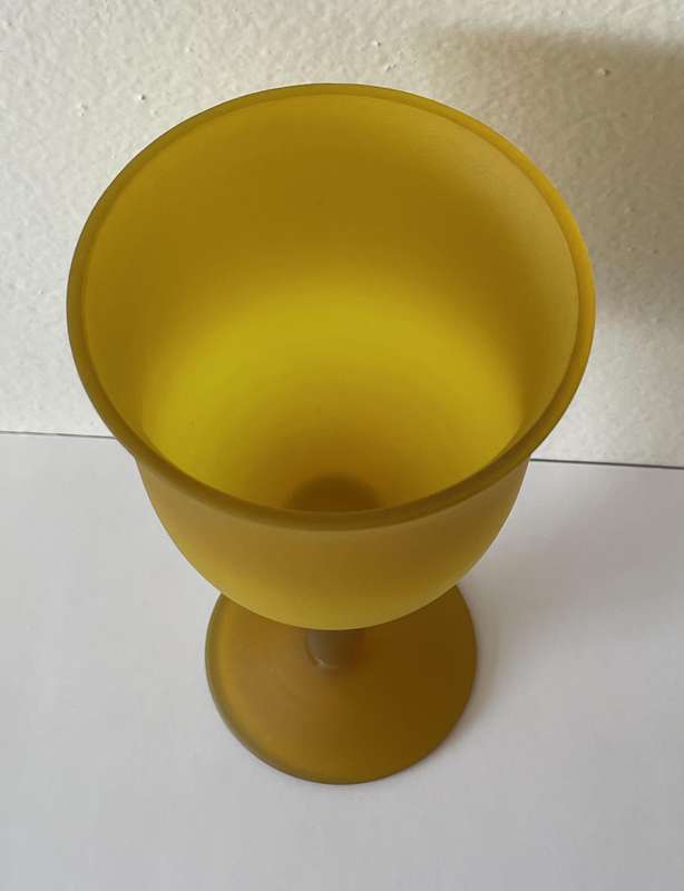YELLOW STUDIO FROSTED GLASS GOBLET VASE