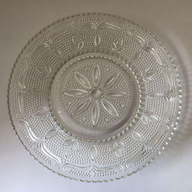 FRENCH LARGE CAKE DOME WITH CUT GLASS PLATE IN IMMACULATE CONDITION