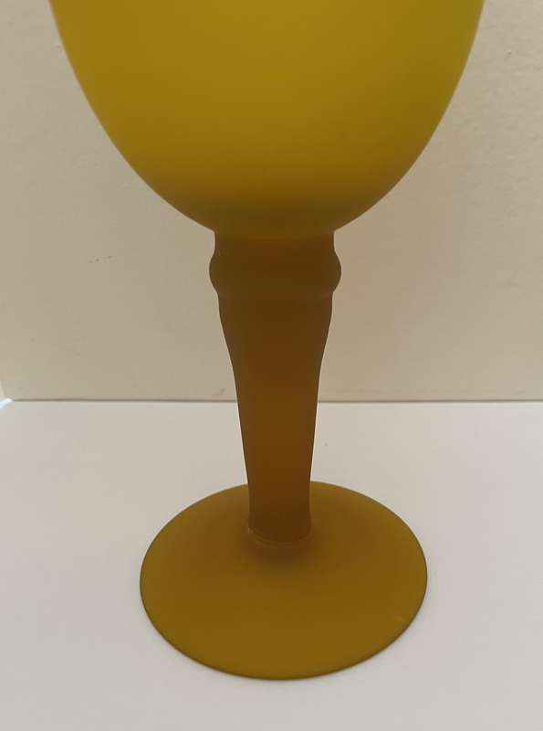 YELLOW STUDIO FROSTED GLASS GOBLET VASE