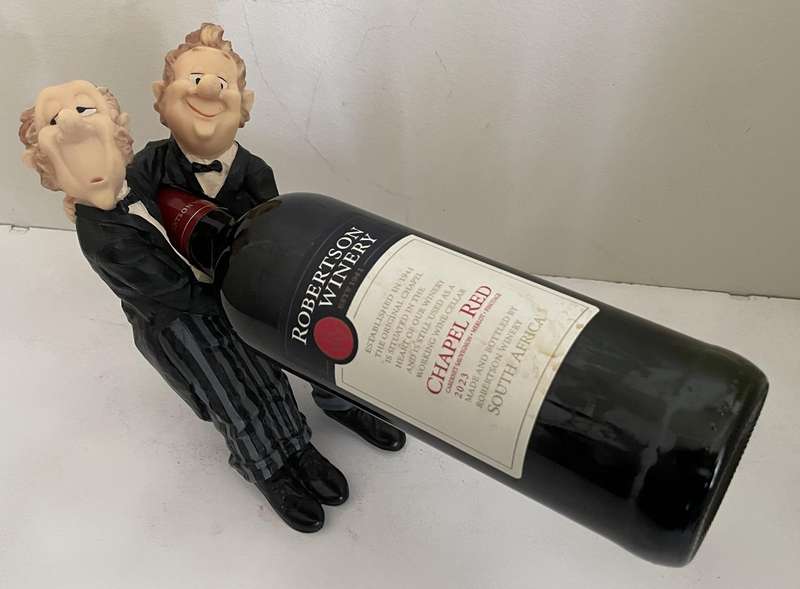 Vintage James the Butler and Friend Wine Bottle Holder 20cm