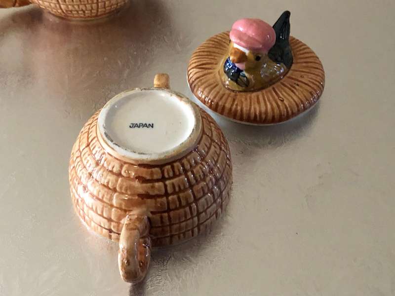 JAPANESE BIRD TEA POT AND SUGAR BOWL