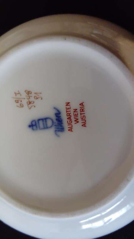 WIEN AUGARTEN VIENNA PORCELAIN FINE CHINA TRAY WITH CANDLEHOLDER AND PEAR CANDLE