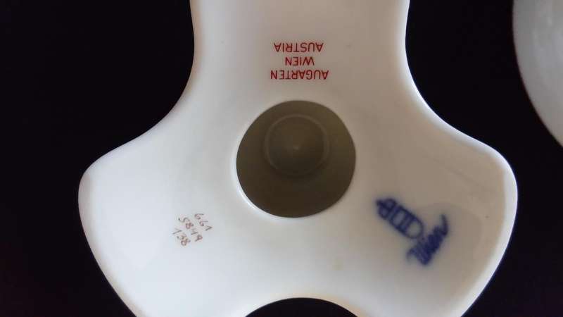 WIEN AUGARTEN VIENNA PORCELAIN FINE CHINA TRAY WITH CANDLEHOLDER AND PEAR CANDLE