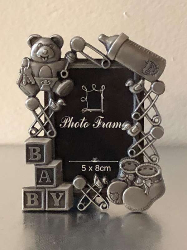 PEWTER BABY PHOTO FRAME