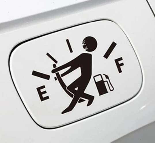 Car Decal - Running on empty (Black)