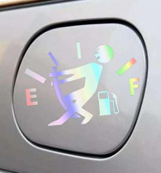 Car Decal - Running on empty (Holographic)