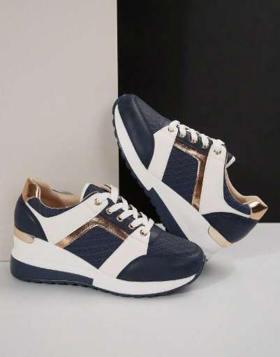 Ladies Fashionable Comfortable Color Block Lace-Up Platform Sneakers UK7  - EUR40