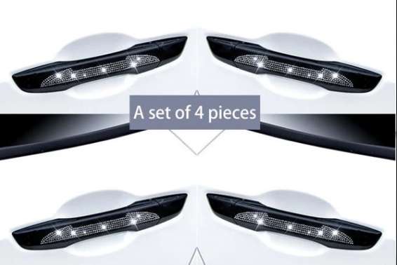 Rhinestone Decor Car Handle Sticker (4 piece)