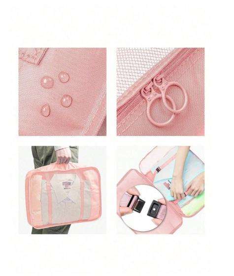 7-Piece Luggage Storage Bag Set (pink)