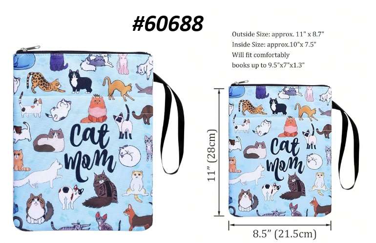 Ipad cover / Tablet Cover / Book cover / Book Sleeve - Cat Mom Book Sleeve