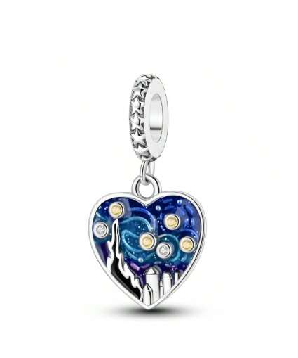 Pandora bracelet compatible - S925 Sterling Silver Van Gogh Starry Sky