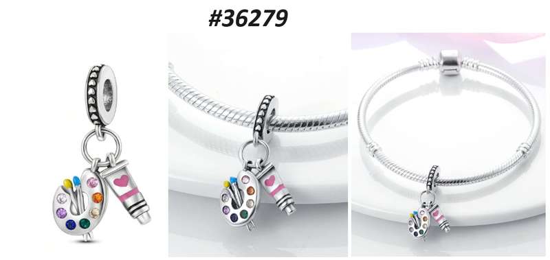 Pandora bracelet compatible - S925 Sterling Silver Arts & Crafts pendant / bead / Charm