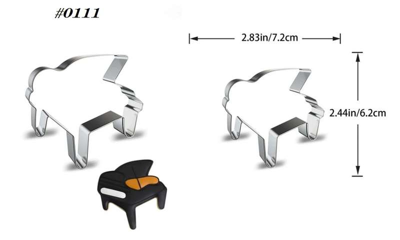 Stainless Steel Cookie Cutter  Durable, Food-Safe, -  Baking, Fondant, Sandwich & Craft - Piano