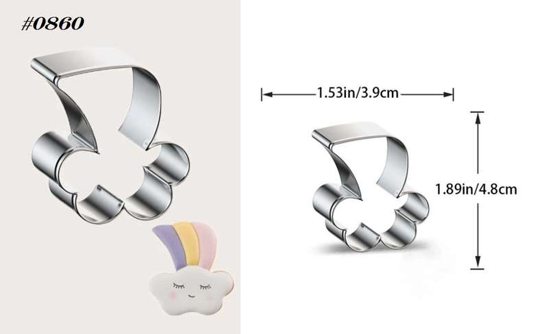 Stainless Steel Cookie Cutter  Durable, Food-Safe, -  Baking, Fondant, Sandwich & Craft - Cloud