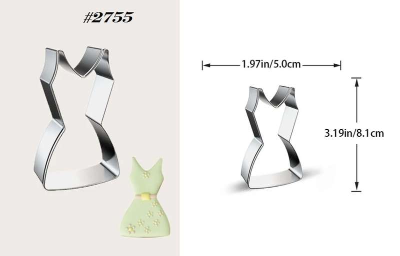 Stainless Steel Cookie Cutter  Durable, Food-Safe, -  Baking, Fondant, Sandwich & Craft - Dress
