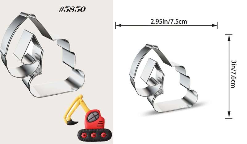 Stainless Steel Cookie Cutter  Durable, Food-Safe, -  Baking, Fondant, Sandwich & Craft - Excavator