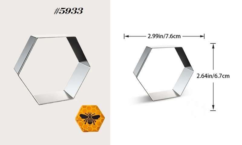Stainless Steel Cookie Cutter  Durable, Food-Safe, -  Baking, Fondant, Sandwich & Craft - Hexagon