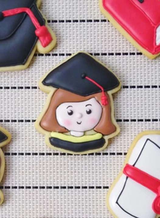 Stainless Steel Cookie Cutter  Durable, Food-Safe, -  Baking Fondant Sandwich & Craft - Graduate