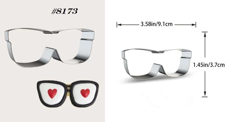 Stainless Steel Cookie Cutter  Durable, Food-Safe, -  Baking Fondant Sandwich & Craft - Glasses