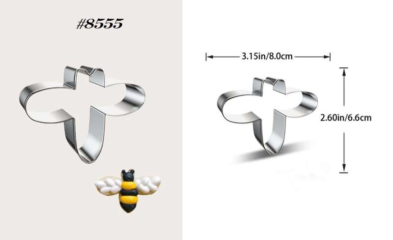 Stainless Steel Cookie Cutter  Durable, Food-Safe, -  Baking Fondant Sandwich & Craft - Bee