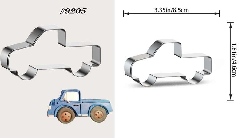 Stainless Steel Cookie Cutter  Durable, Food-Safe, -  Baking Fondant Sandwich & Craft - Truck
