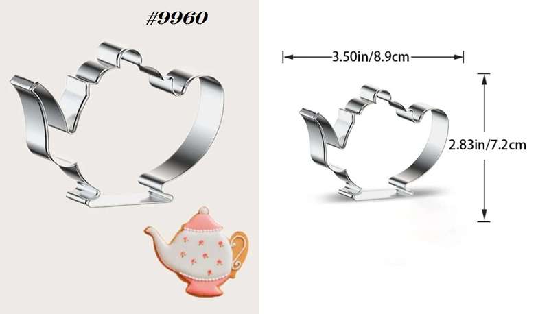 Stainless Steel Cookie Cutter  Durable, Food-Safe, -  Baking Fondant Sandwich & Craft - Teapot