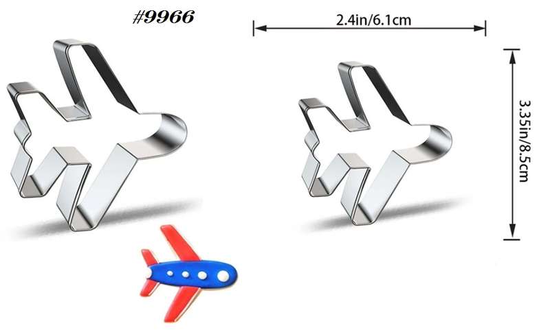 Stainless Steel Cookie Cutter  Durable, Food-Safe, -  Baking Fondant Sandwich & Craft - Airplane