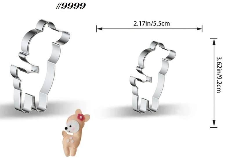 Stainless Steel Cookie Cutter  Durable, Food-Safe, -  Baking Fondant Sandwich & Craft - Deer
