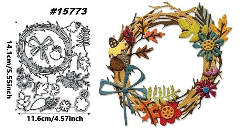 Autumn Wreath Metal Cutting Die