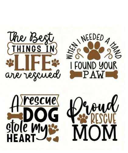 DTF Heat Transfer - Proud Rescue Mom (4 designs)