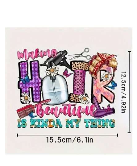 DTF Heat Transfer / Iron On - Making hair beautiful