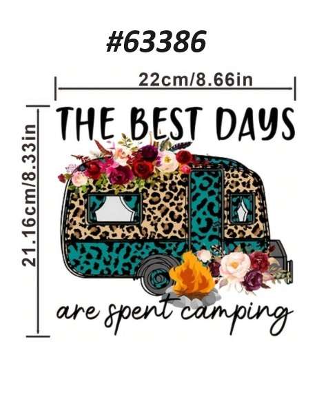 DTF Heat Transfer / Iron on - The best days are spent camping