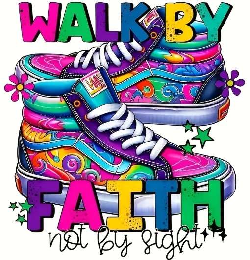 DTF Heat Transfer / Iron On - Walk by Faith not by Sight