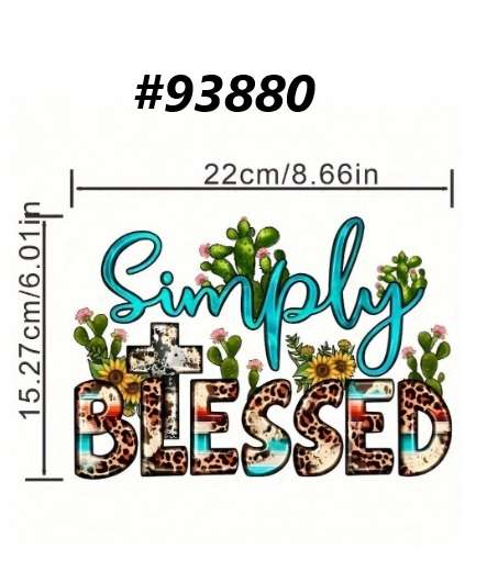 DTF Heat Transfer / Iron On - Simply Blessed